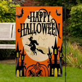 Lofaris Double Side Waterproof Witch Halloween Night Garden Flag